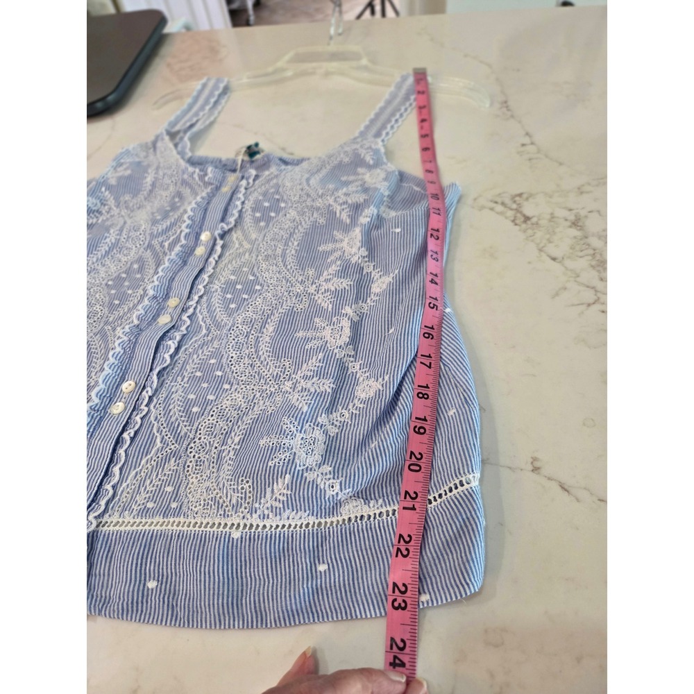 Sundance Lea Kerchief Camisole M Blue Embroidered Eyelet Tank Top Boho NWT - Picture 10 of 11